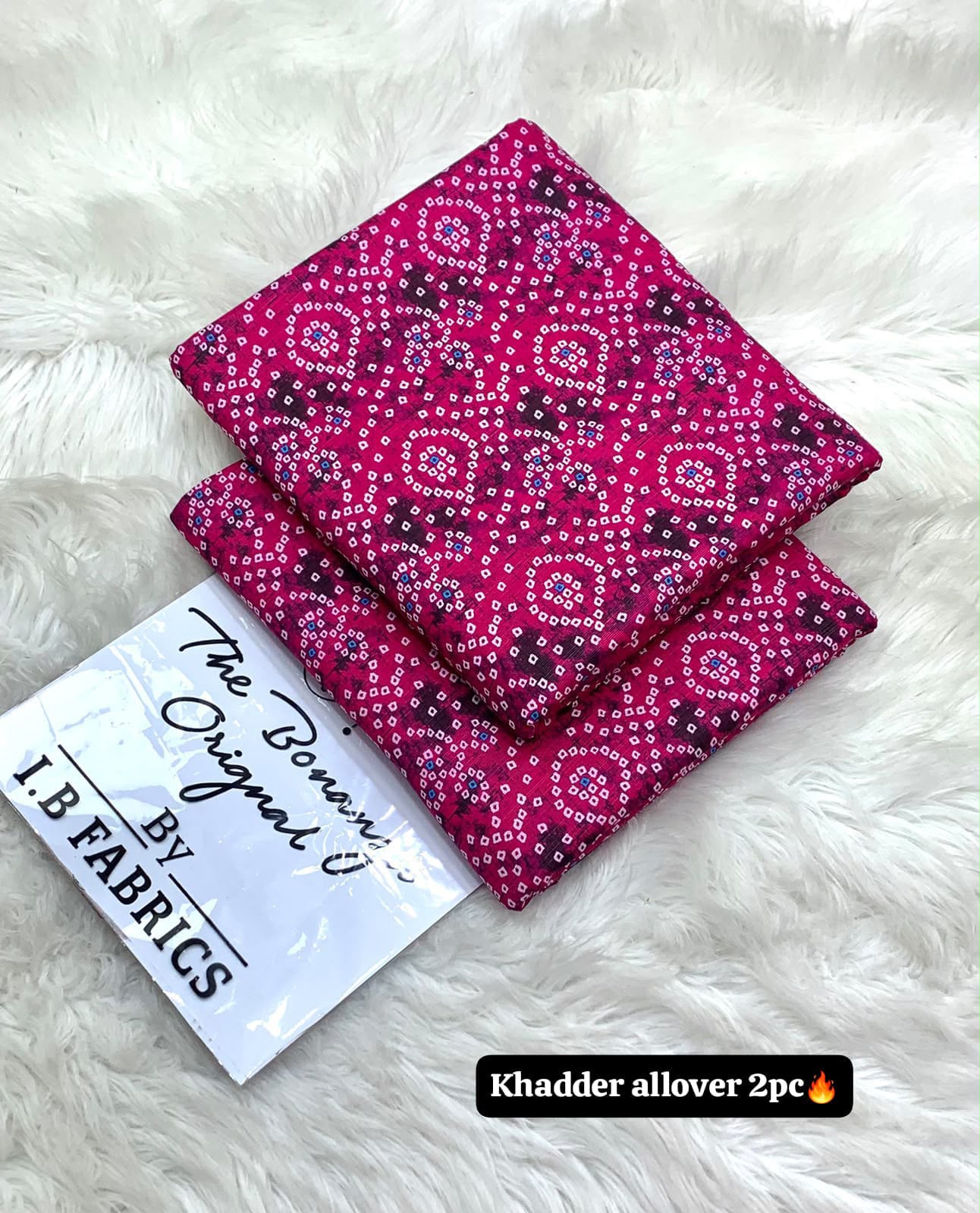 BONANZA 2PC KHADDAR ALLOVER ORIGINAL - MAGENTA PRINT