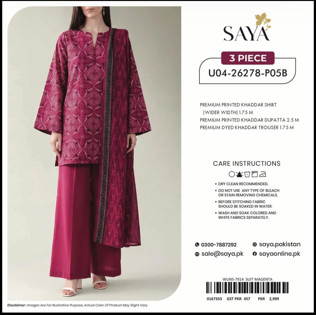 Azure Chiffon Unstitched Embroidered 3PC Suit - DESIGN 07