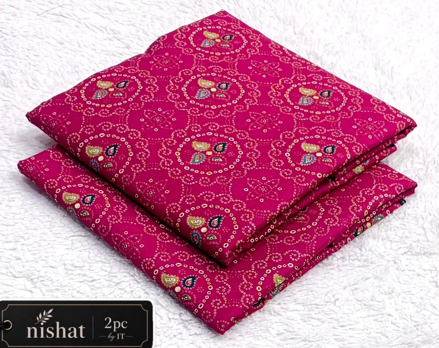 NISHAT ALLOVER KHADDAR 2PC BY IT - PINK