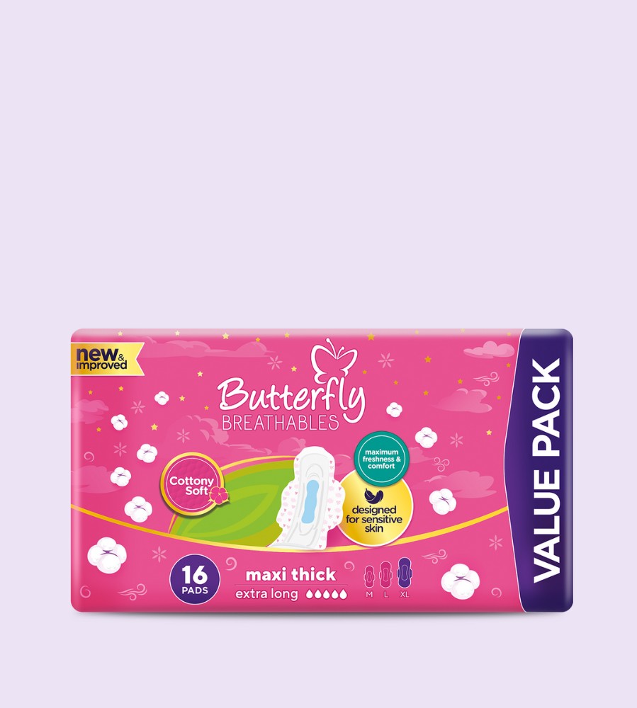 BUTTERFLY SANITARY PADS DOUBLE XL 32 PCS