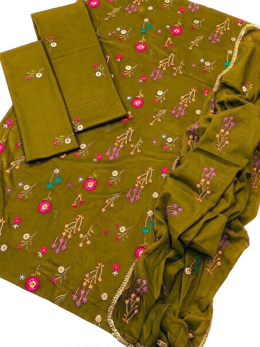 Cross Boti Airjet Dhanak 3pc Winter Casual - DESIGN 15