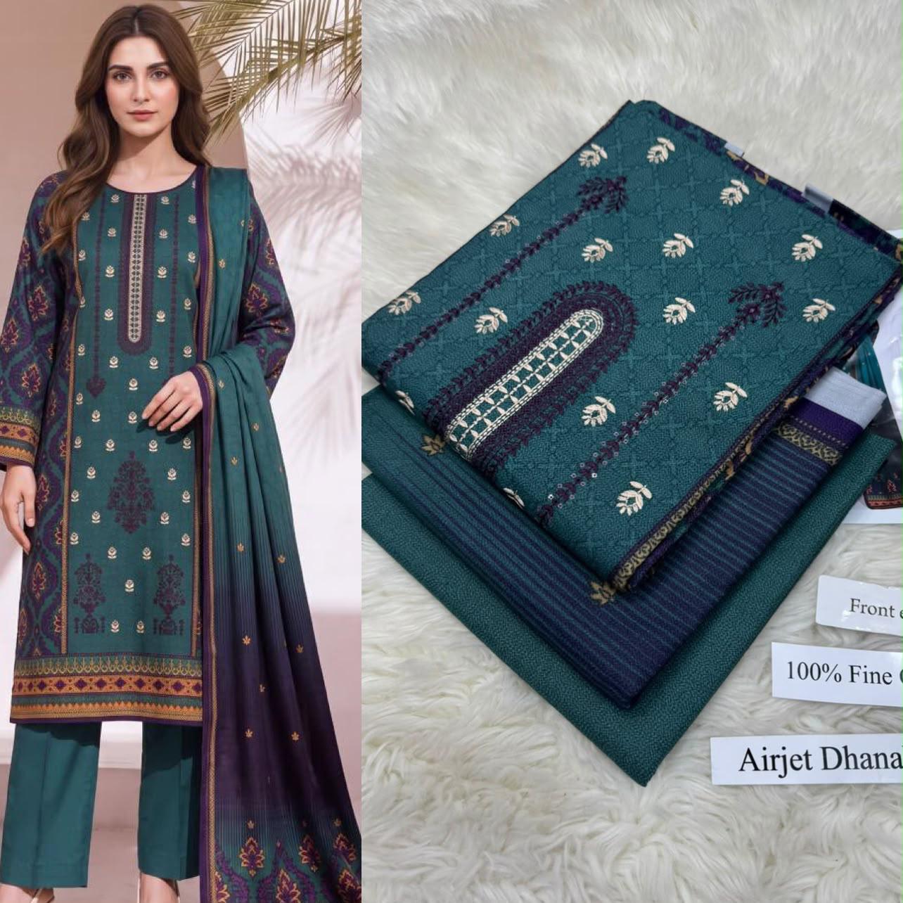 Airjet Dhanak with Dhanak Dupatta Sequence Embroidered - DESIGN 23