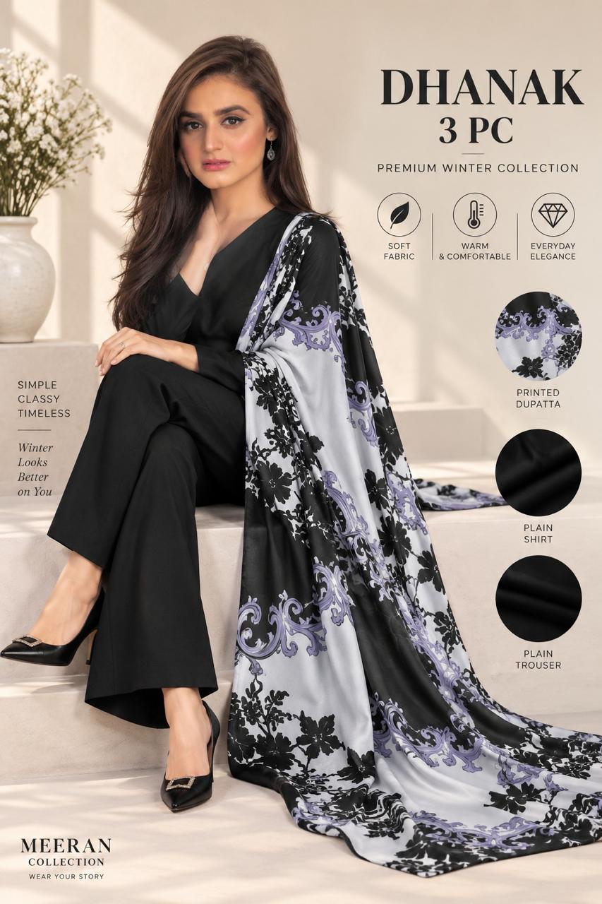 DHANAK MARINA 3PC COLLECTION - BLACK WHITE