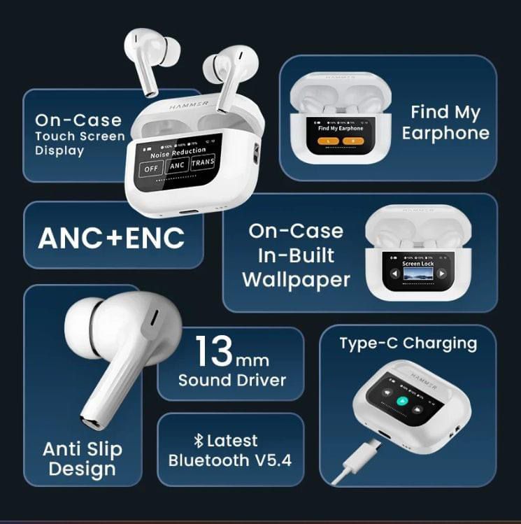 A9 Pro LED Screen AirPods Black