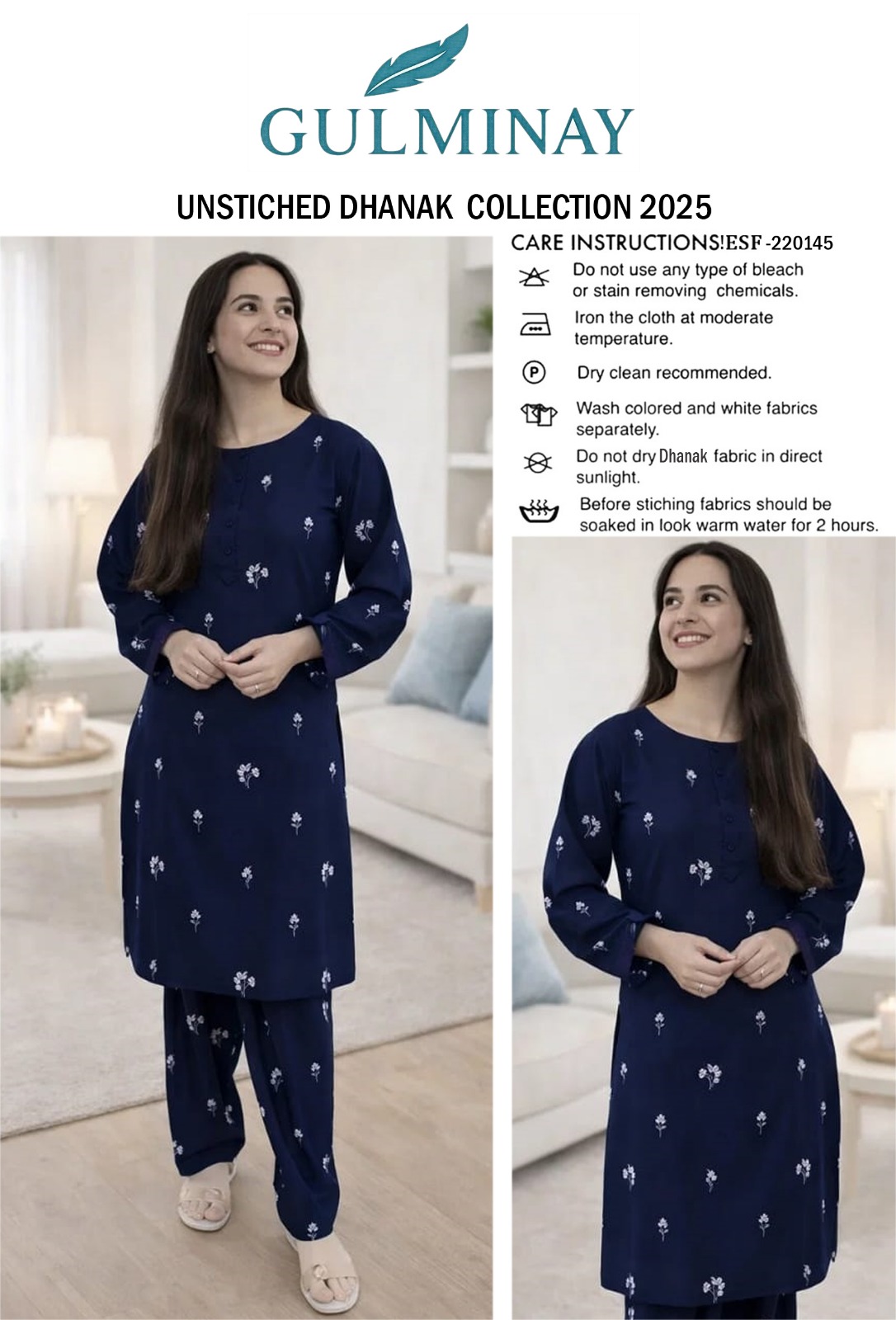 Dhanak Embroidered 2pc - DESIGN 08