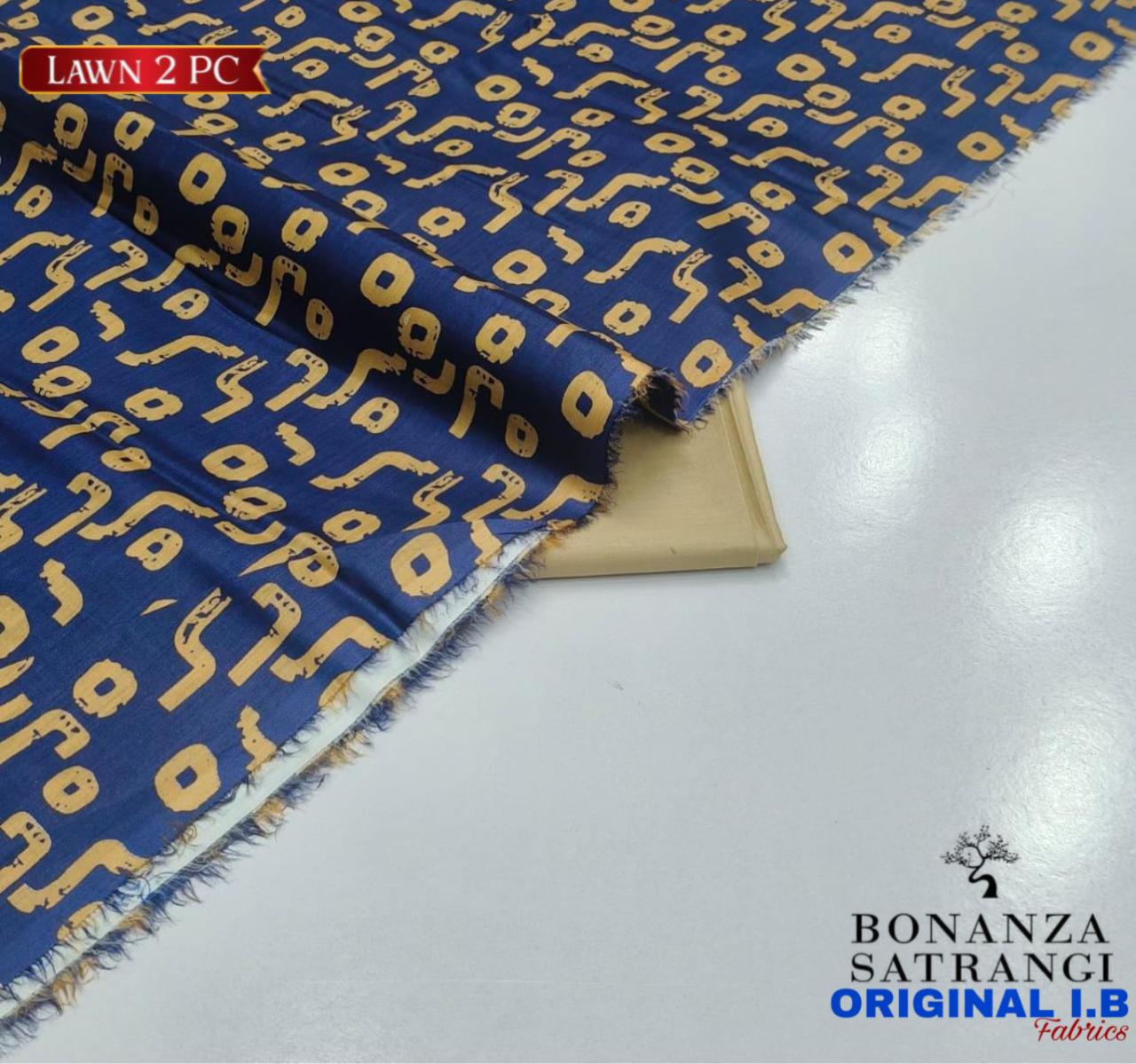 BONANZA 2PC LAWN SUMMER COLLECTION - NAVY MUSTARD