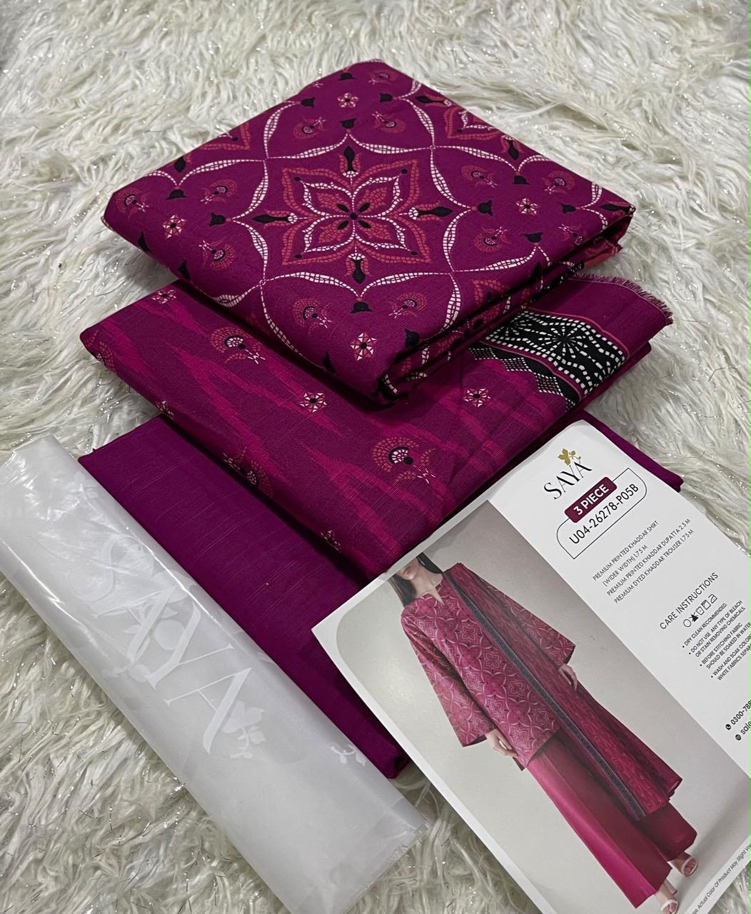 Azure Chiffon Unstitched Embroidered 3PC Suit - DESIGN 08