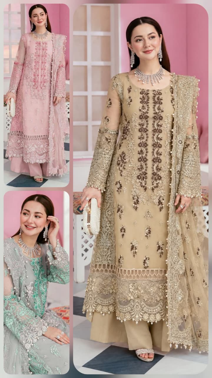 Maria B Chiffon Embroidered Suit D#MPC-26-207 - DESIGN 03