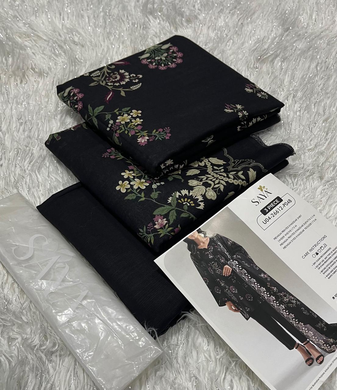 Azure Chiffon Unstitched Embroidered 3PC Suit - DESIGN 02