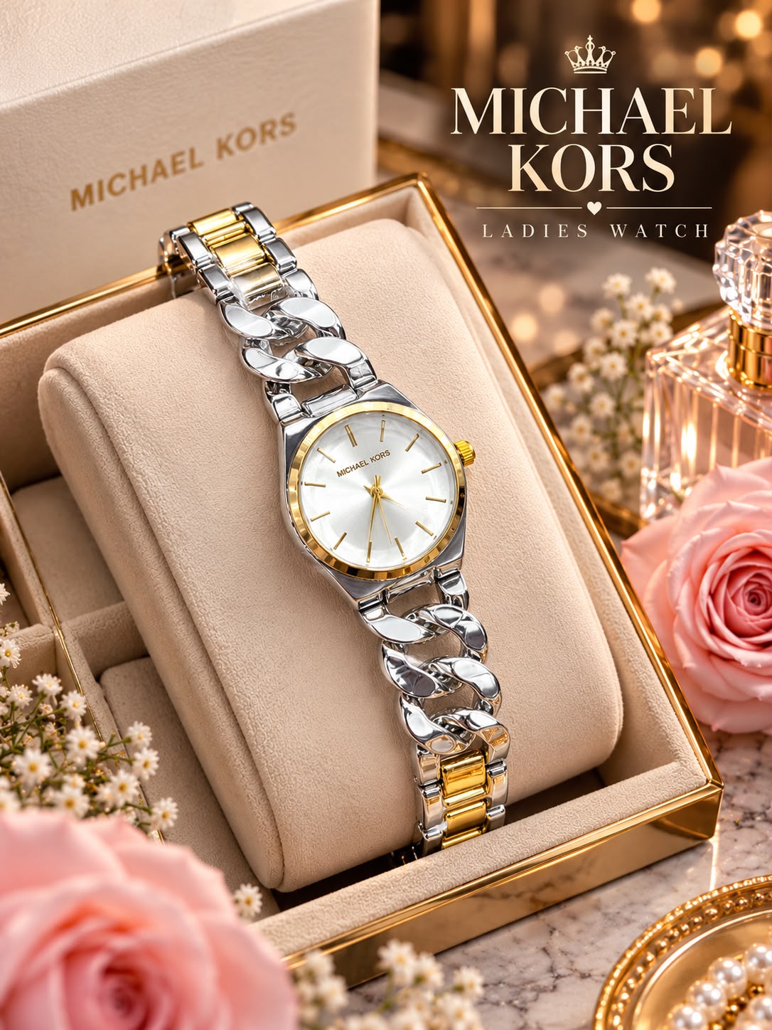 Michael Kors Ladies Chain Watch - DESIGN 03