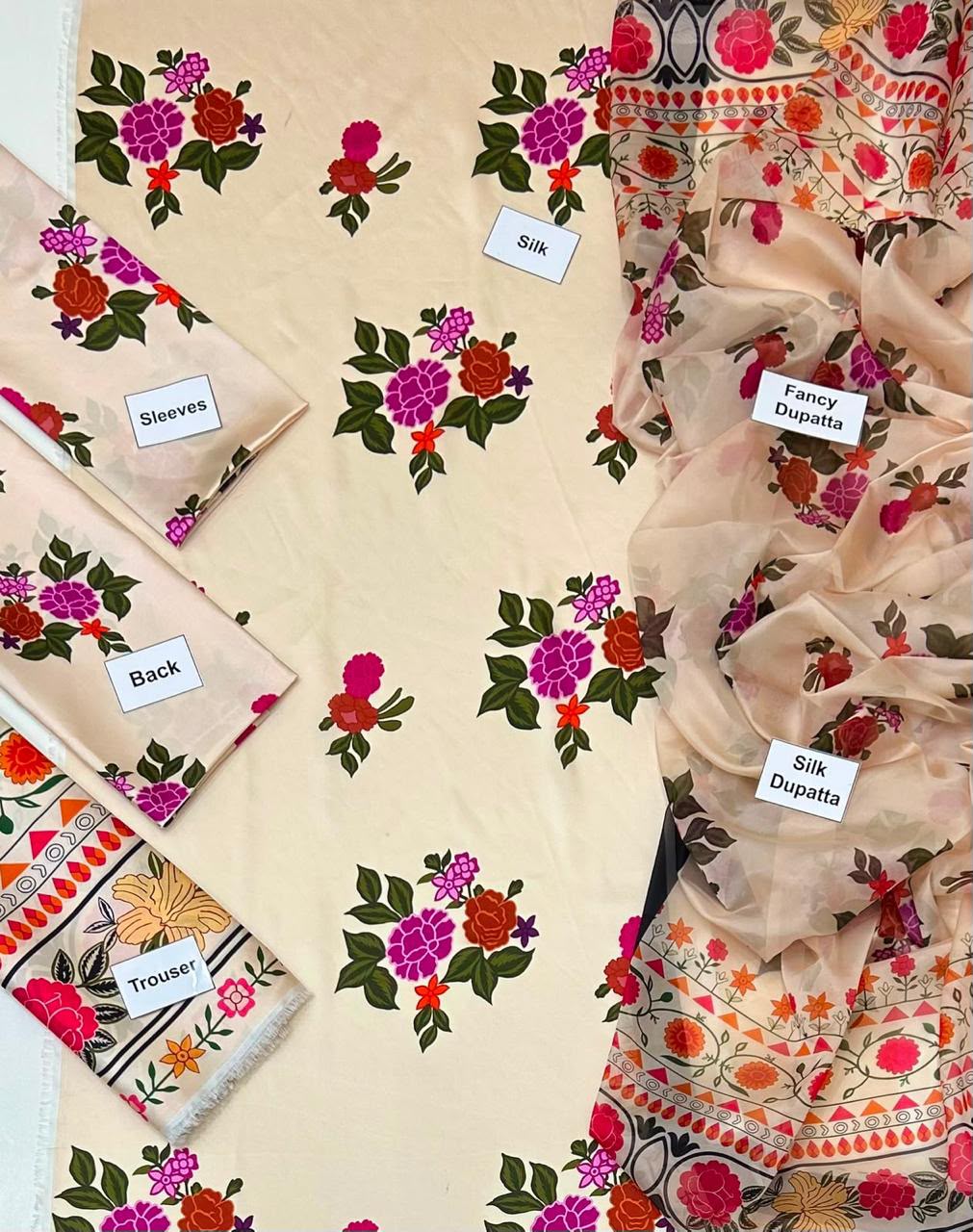 SHAMOOZ SILK DIGITAL PRINTED 3PC - DESIGN 12