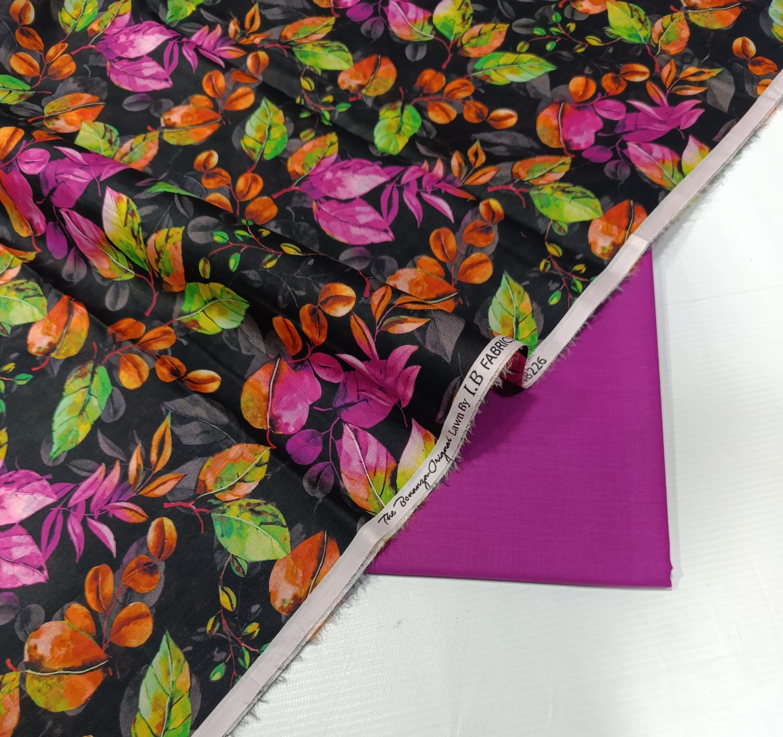 BONANZA 2PC LAWN SUMMER COLLECTION - BLACK MAGENTA