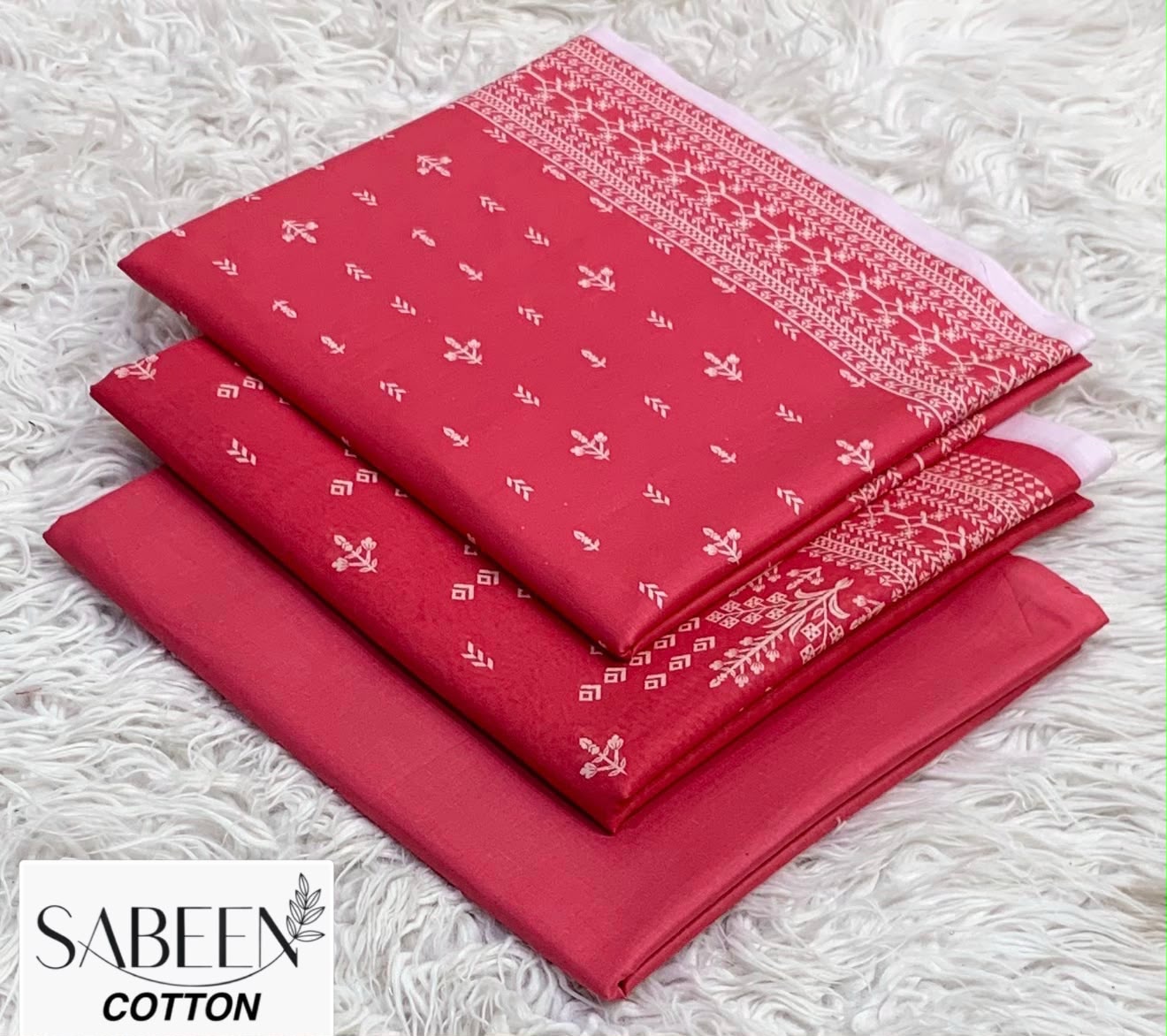 SABEEN COTTON ORIGINAL 3PC - CORAL PINK