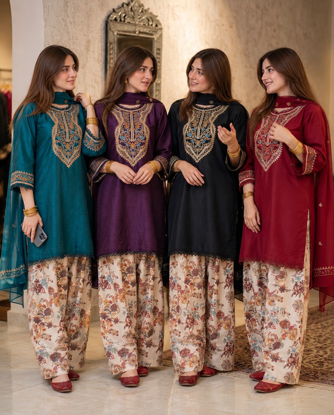 Aneelas Dhanak Embroidered 3PC Suit D#2741 - DESIGN 01