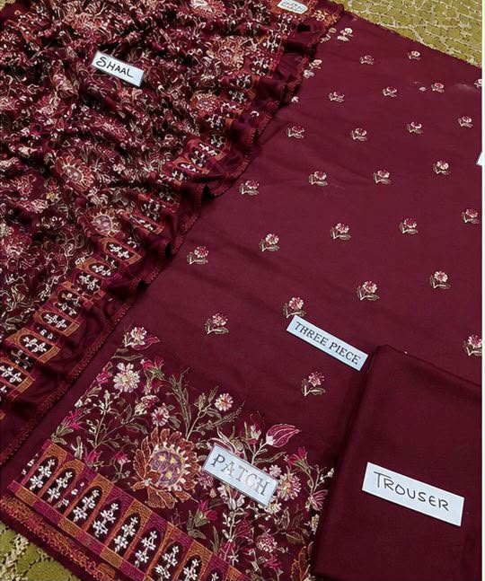 Bareeza AL 831 Dhanak Heavy Embroidered 3pc - DESIGN 28
