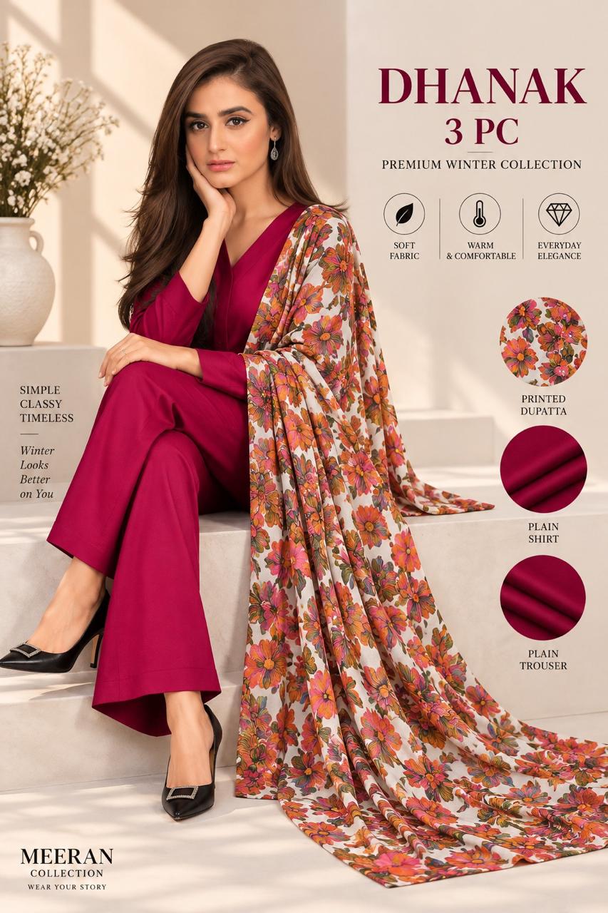 DHANAK MARINA 3PC COLLECTION - CRIMSON