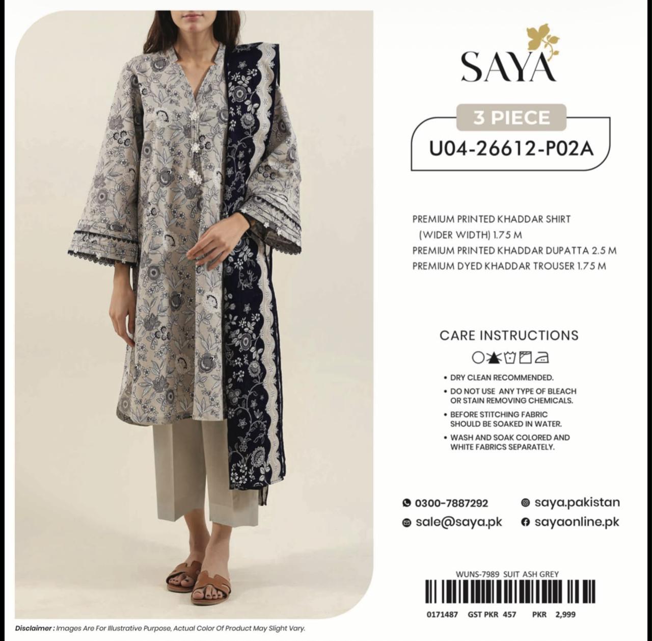 Azure Chiffon Unstitched Embroidered 3PC Suit - DESIGN 05