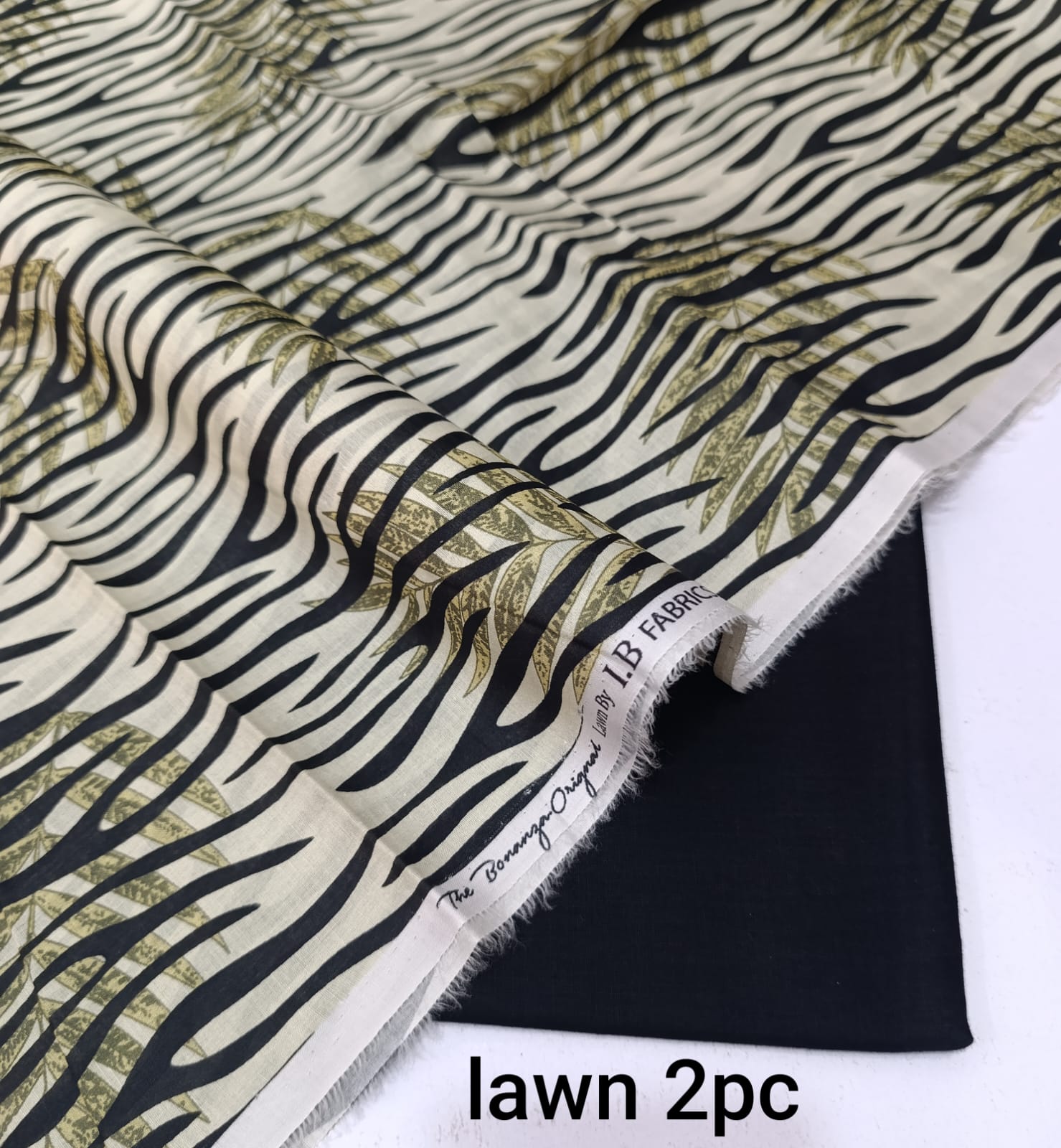BONANZA 2PC LAWN SUMMER COLLECTION - ZEBRA OLIVE