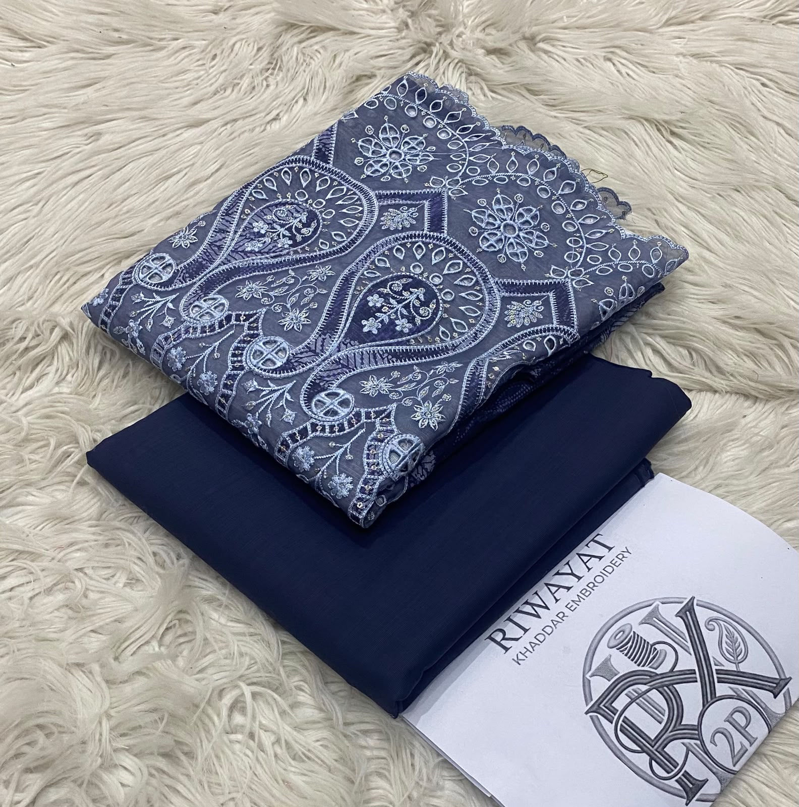 RIWAYAT KHADDAR 2PC 2027 ORIGINAL - NAVY BLUE