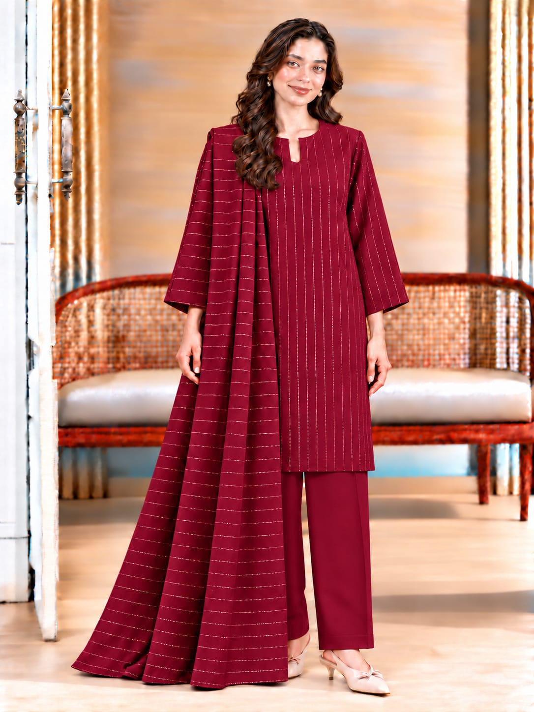 Bareeze Winter Dhanak Marina Velvet 3pc - DESIGN 05