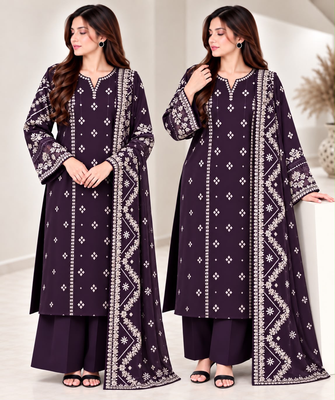 Bareeze Dhanak Embroidered 3PC Suit D#A18 - DESIGN 02