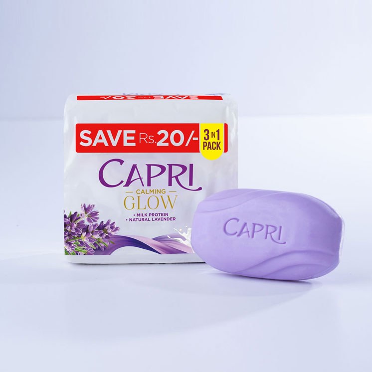 Capri Calming Glow Soap 3 In 1 Bundle Pack Purple 120G