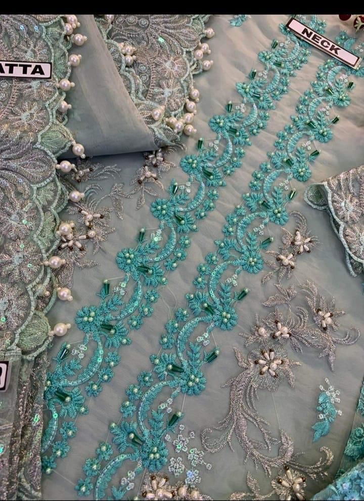 Elaaf Organza Embroidered 3PC Suit - DESIGN 03