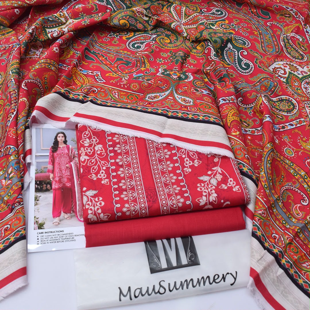 Mausummery Khaddar Digital Print 3pc - Design 04
