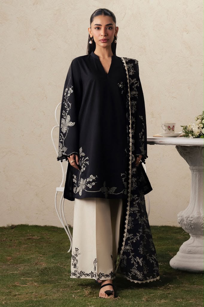 Cross Stich Dhanak Embroidered 3PC Suit D#NF1031 - DESIGN 01