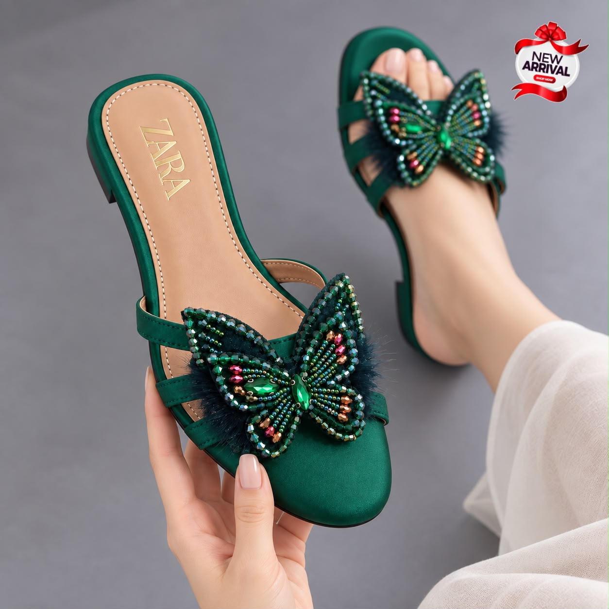 Zara Bow Slipper for Girls - DESIGN 01