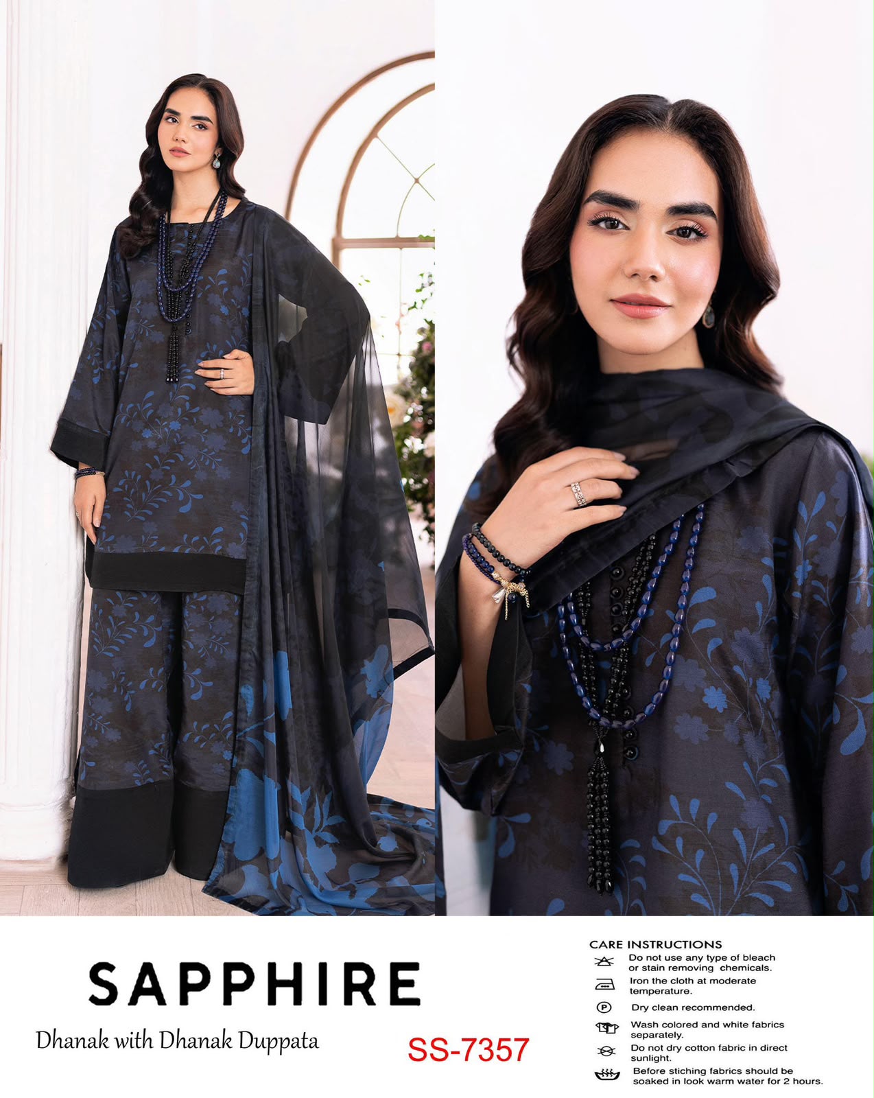 Mix Brand Dhanak Embroidered 3PC Suit - DESIGN 09