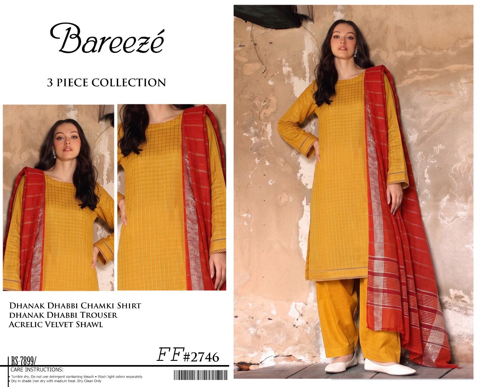 Bareeze Dhanak 3PC Suit D#2746 - DESIGN 04