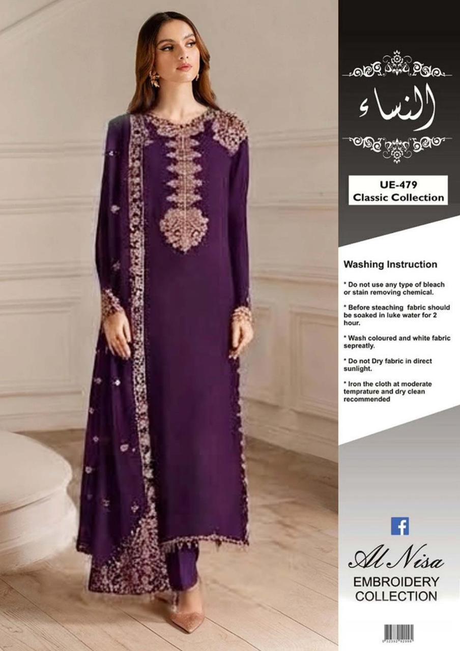 Iznik UE-479 Luxury Formals Chiffon 3pc - DESIGN 02
