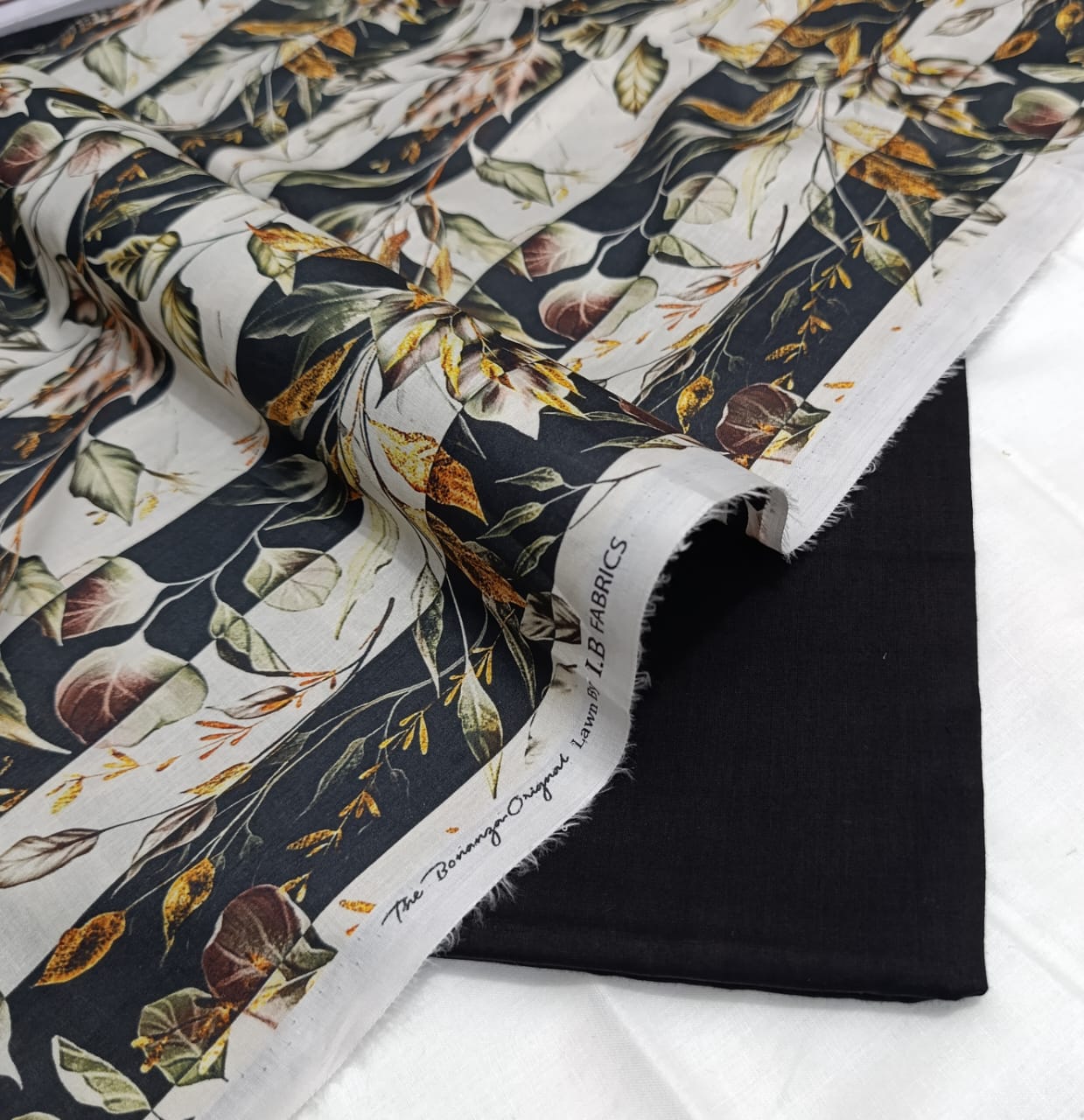 BONANZA 2PC LAWN SUMMER COLLECTION - BLACK GOLD LEAF