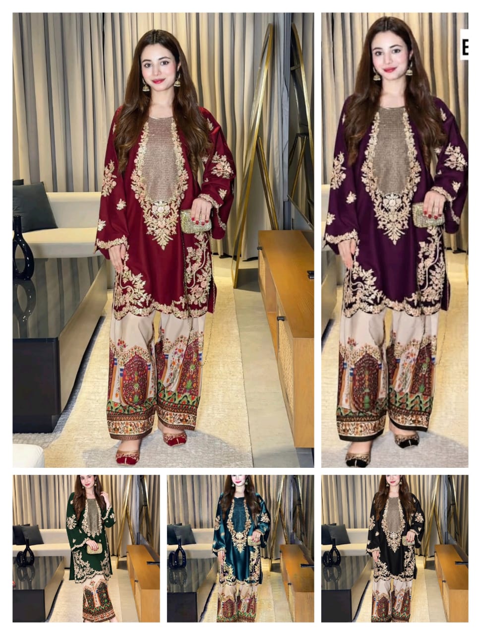 Ethnic Silk Embroidered Kaftan D#E1046 - DESIGN 02