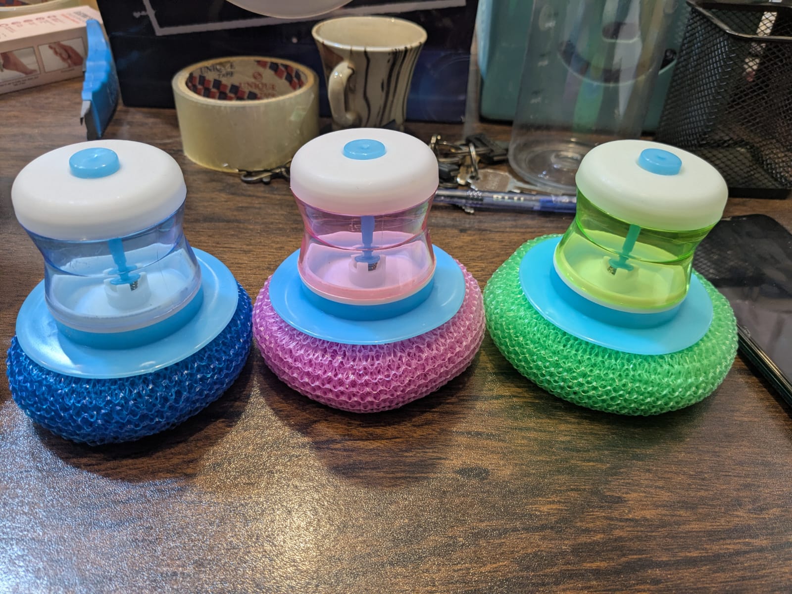 Kitchen Dish Scourer Cleaning Ball with Handle