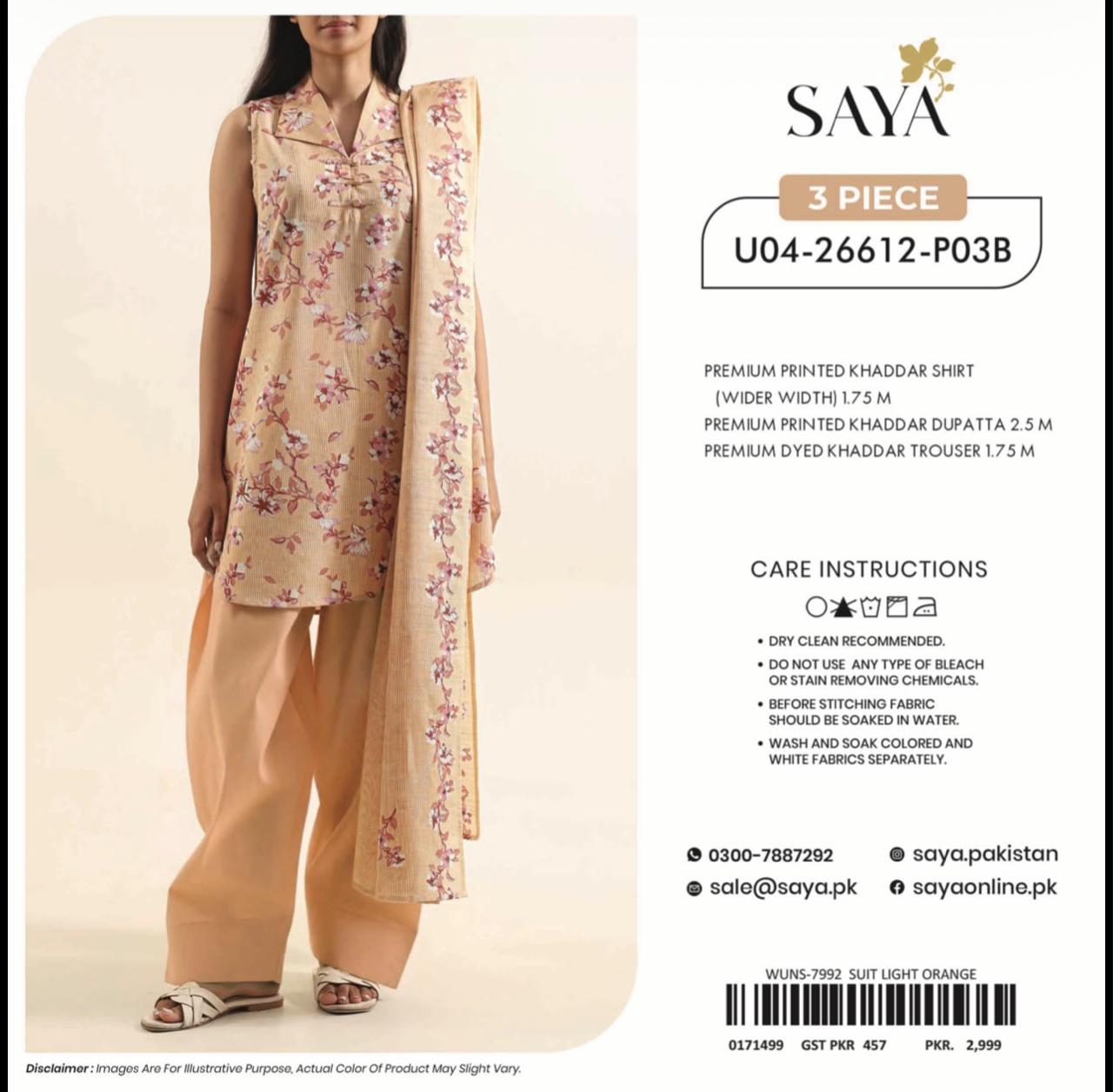 Azure Chiffon Unstitched Embroidered 3PC Suit - DESIGN 03