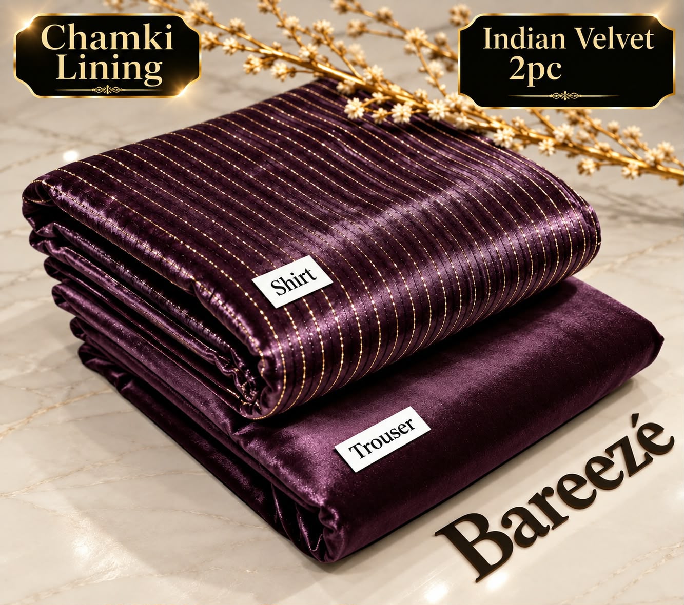 Indian Velvet 2pc with Chamki Lining Vol 26-27 - DESIGN 09