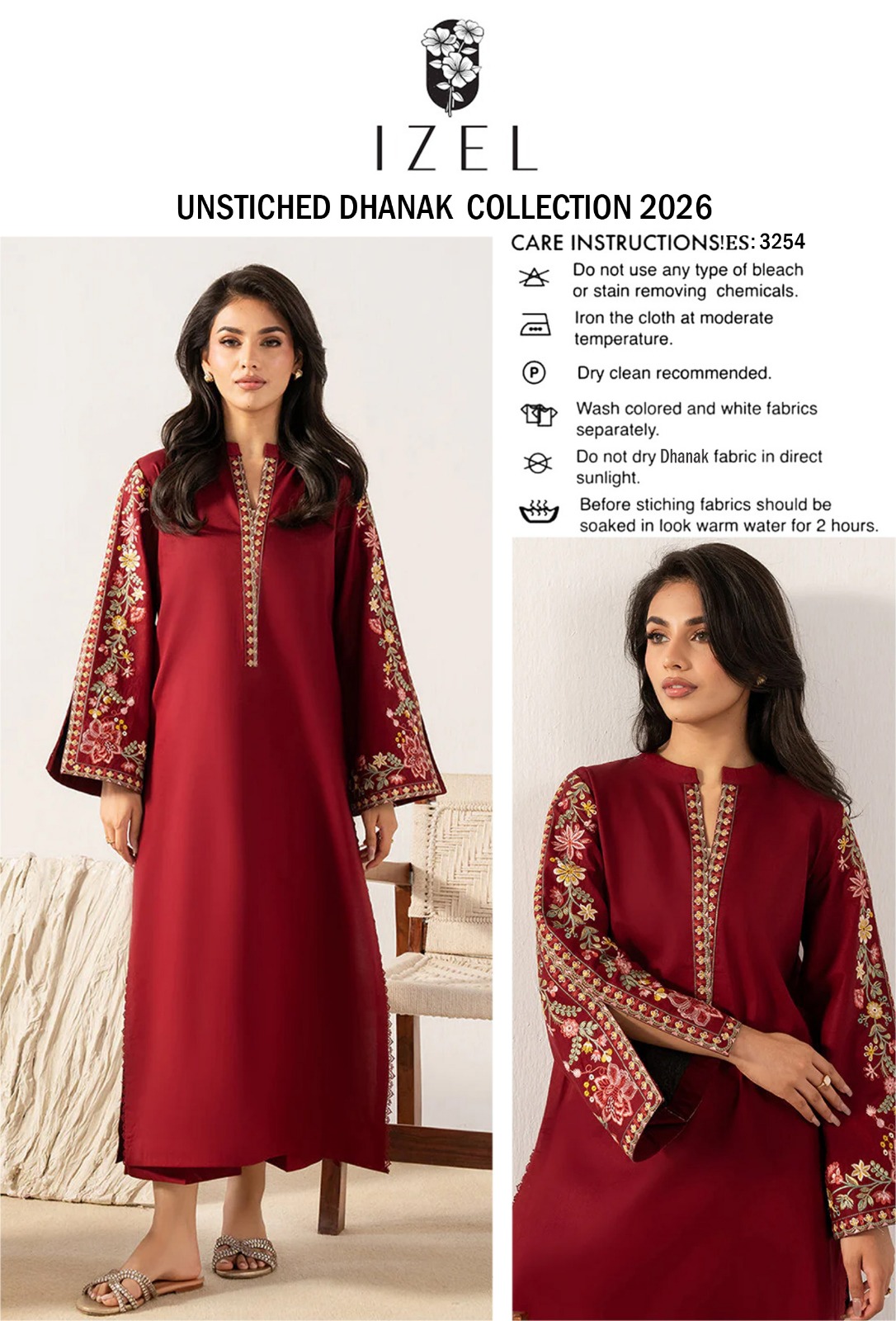 Dhanak Embroidered 2pc - DESIGN 06