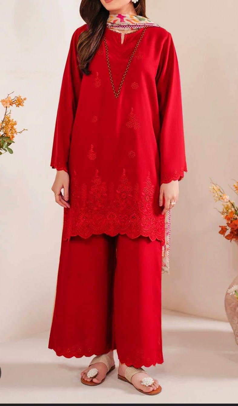 Indian Booti Dhanak Embroidered 2PC Suit - DESIGN 09