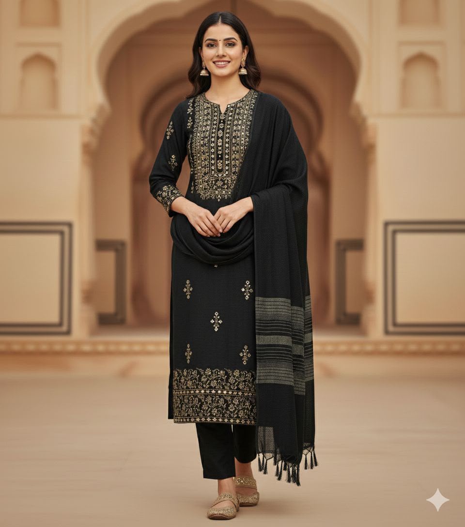 Khaadi Khaddar Embroidered 3PC Suit - DESIGN 02