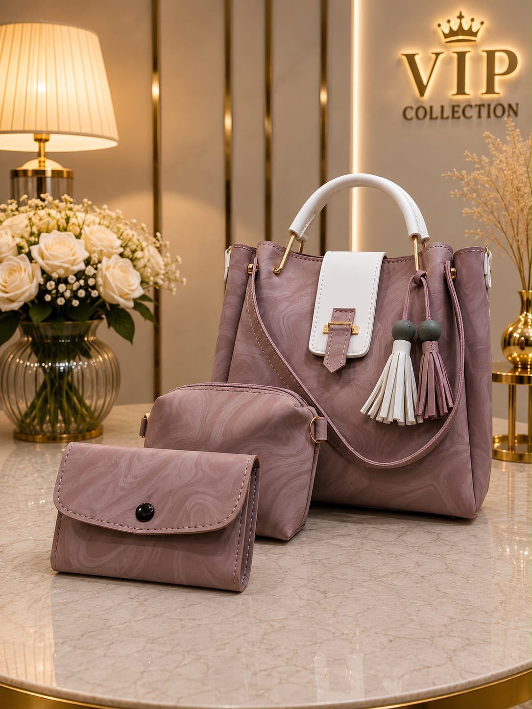 3 Pcs Shoulder Bag Set for Girls - DESIGN 04