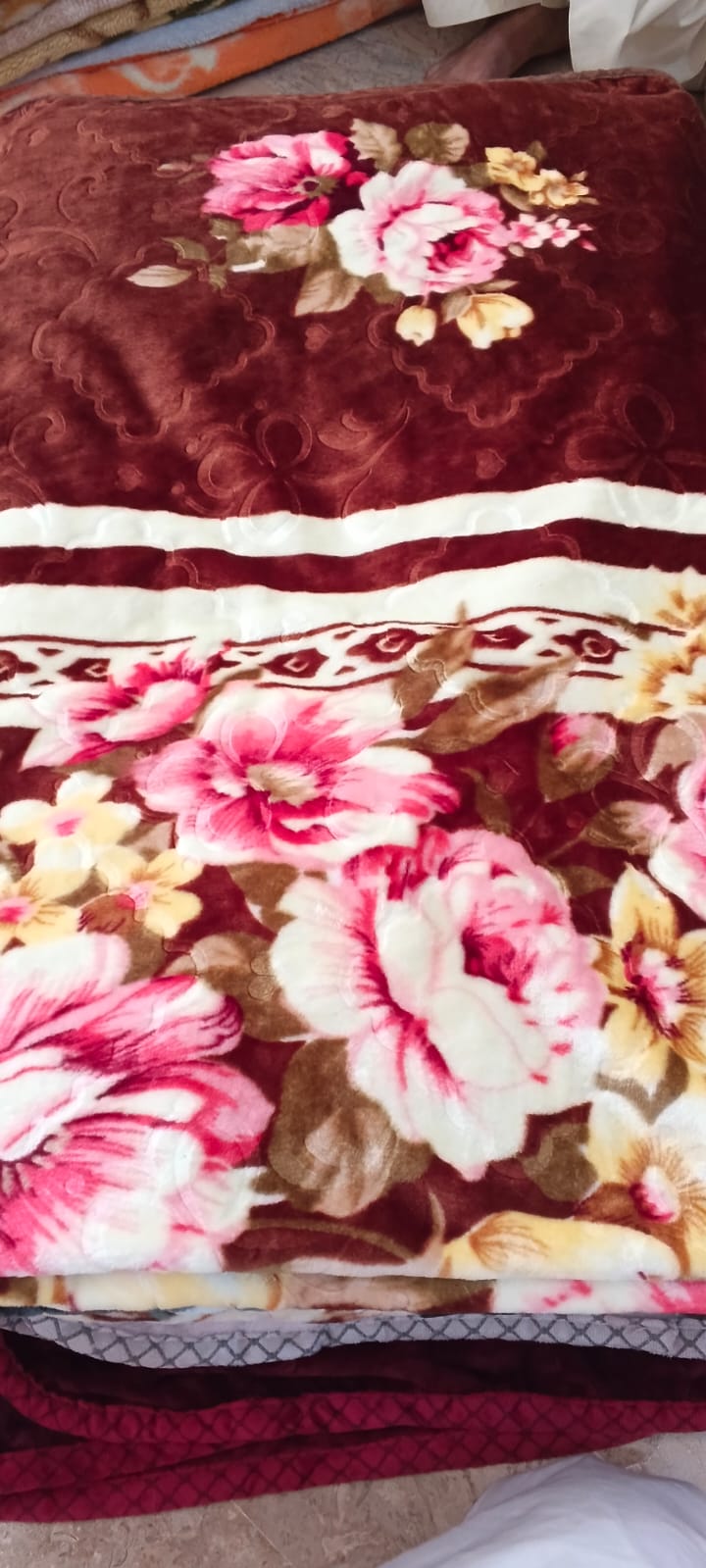 Imported Single Ply Double Bed Kambal Blanket - Design 05