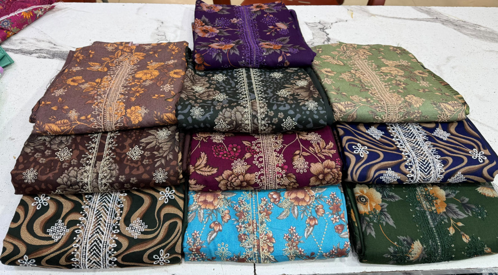 Dhanak Embroidered 3 Piece Lot Stock