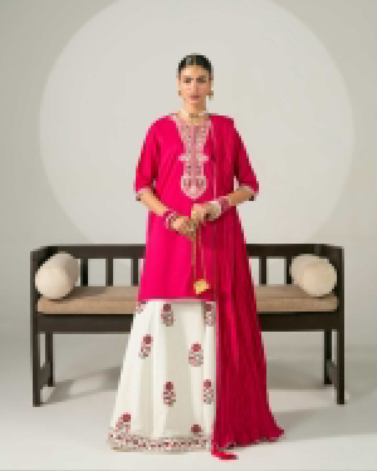 Zara Shahjahan Dhanak Embroidered 2PC Suit D#NF12342 - DESIGN 01