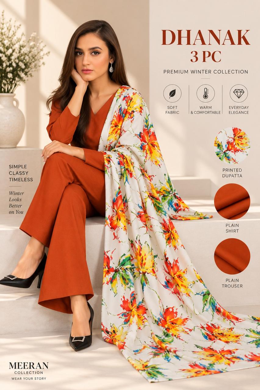 DHANAK MARINA 3PC COLLECTION - RUST ORANGE