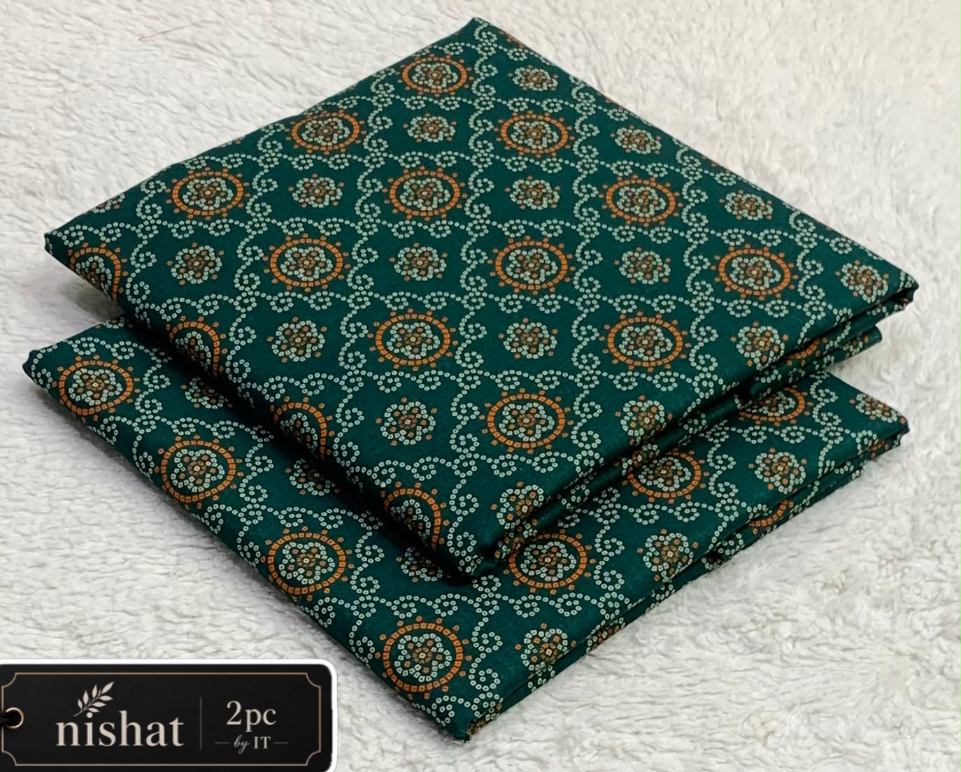 NISHAT ALLOVER KHADDAR 2PC BY IT - GREEN