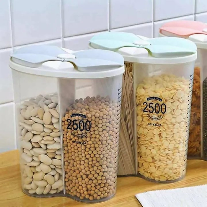 2 in 1 Moisture Proof Two-Portion Storage Jar