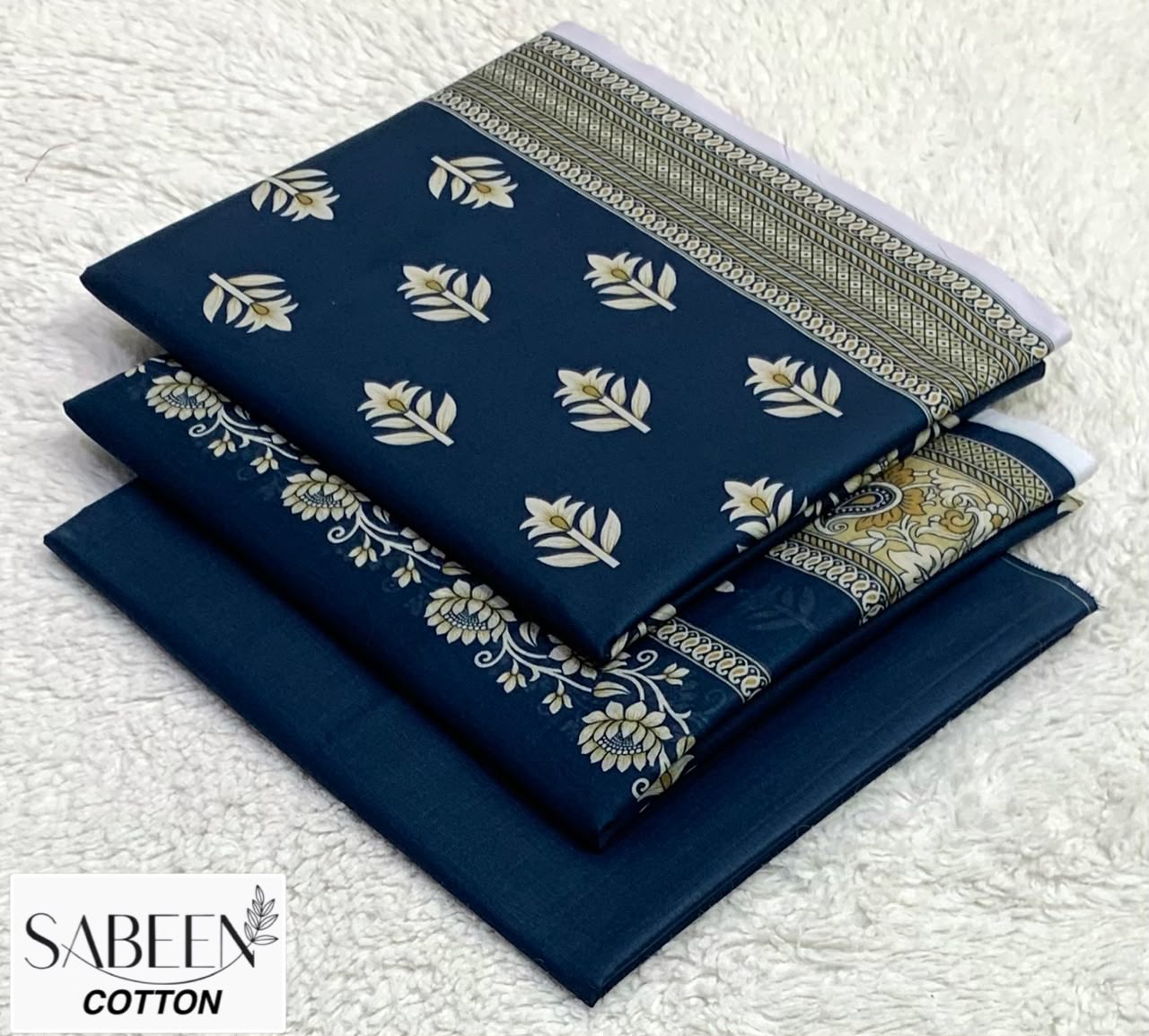 SABEEN COTTON ORIGINAL 3PC - NAVY TEAL