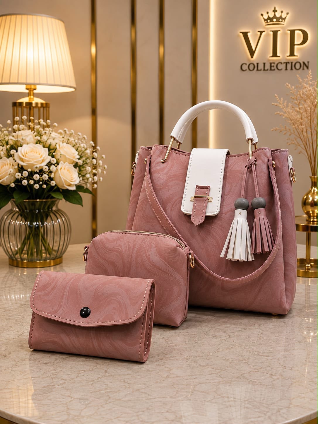 3 Pcs Shoulder Bag Set for Girls - DESIGN 08
